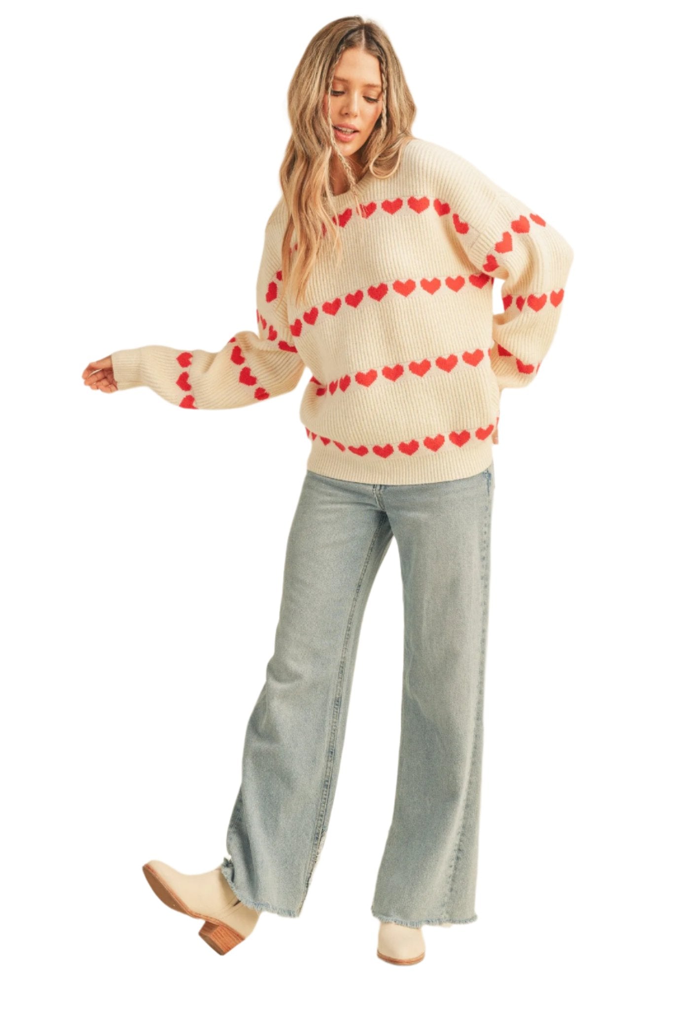 &merci Red Heart Sweater