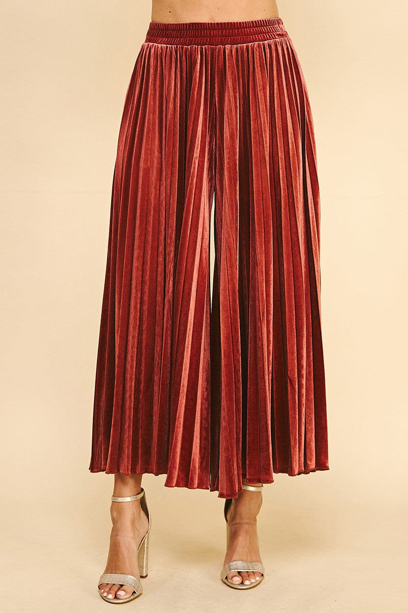 Pinch Velvet Pleated Pants