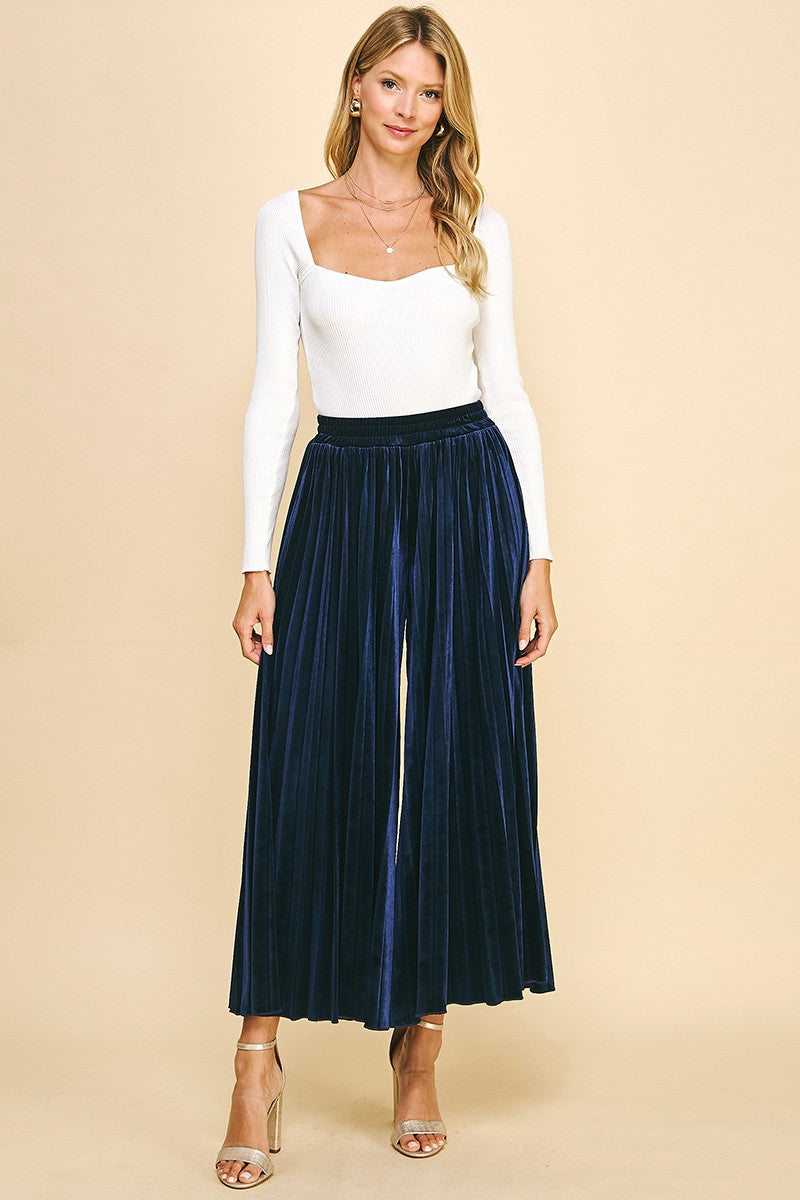 Pinch Velvet Pleated Pants