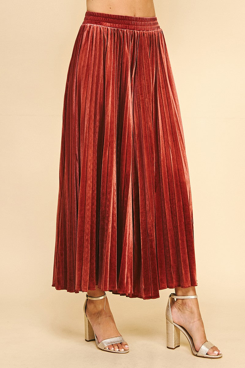 Pinch Velvet Pleated Pants
