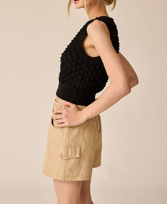 Papermoon Isabella Textured Knit Crop Top