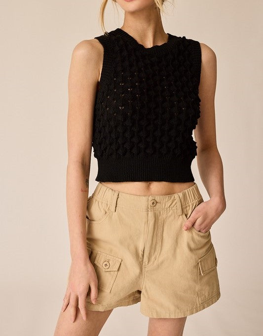 Papermoon Isabella Textured Knit Crop Top