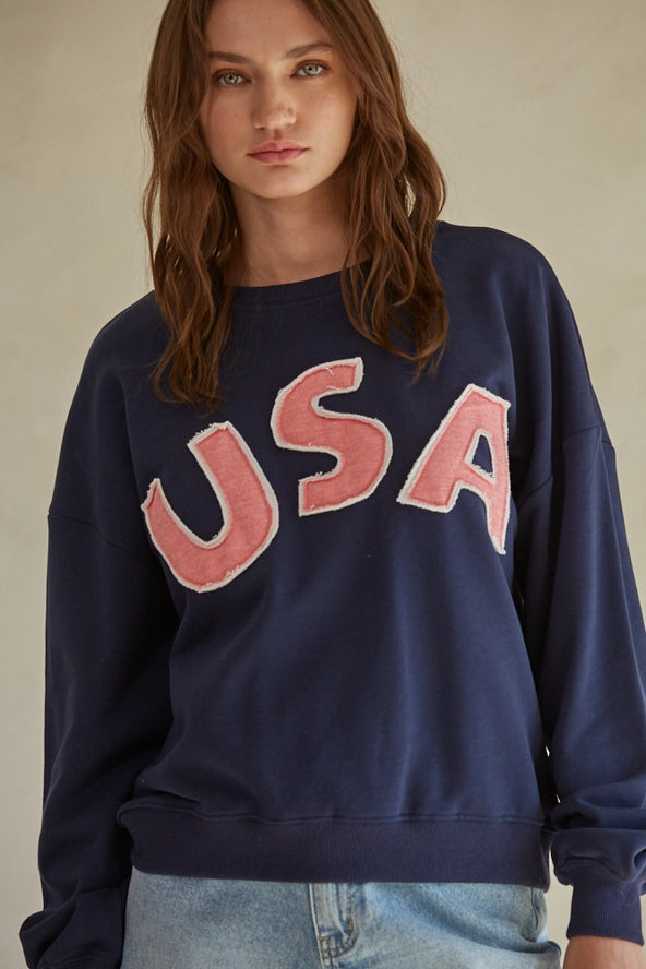 USA Patchwork Pullover