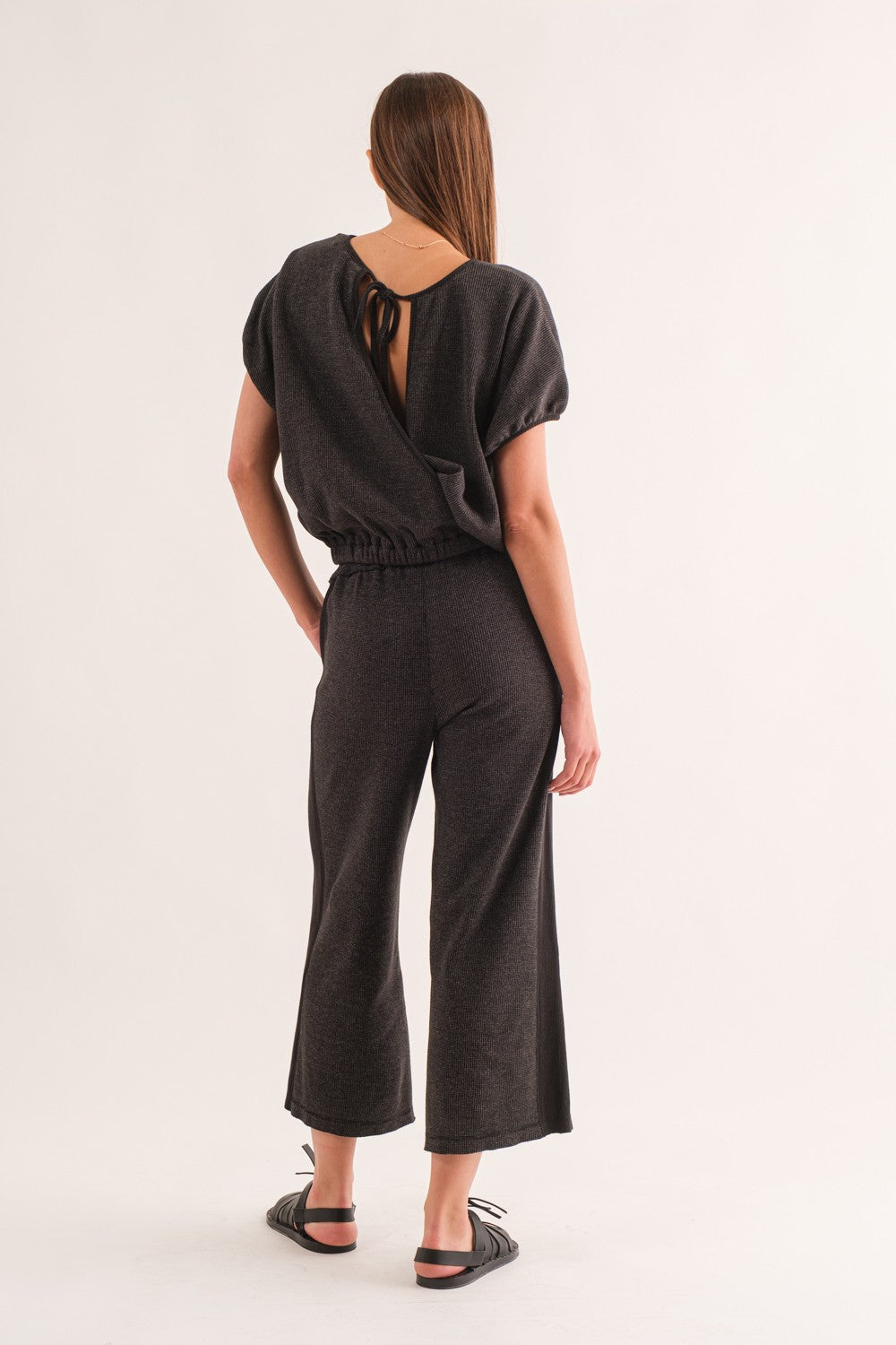 Waffle Two Tone Knit Pants