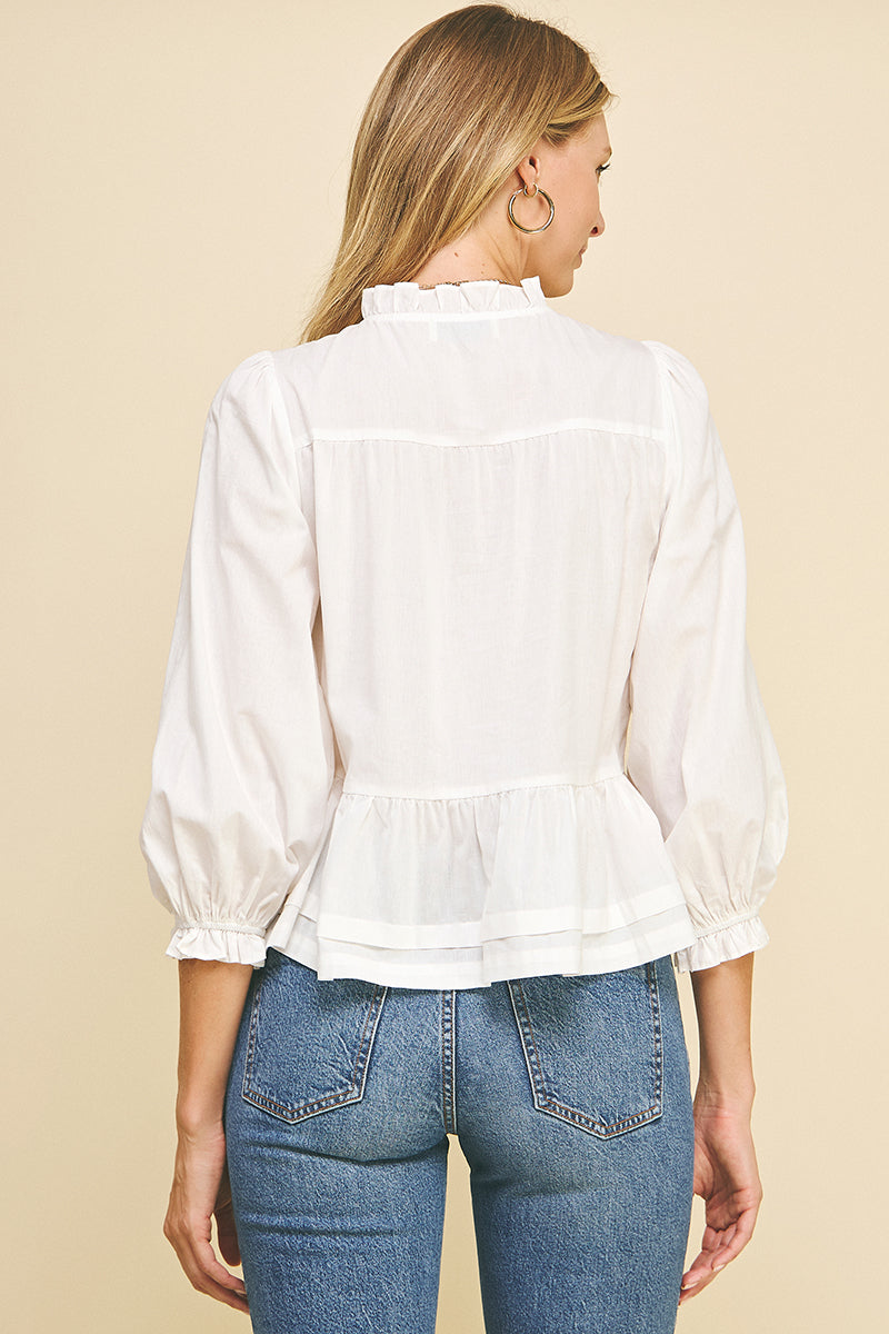 Pinch Ribbon Tie Detailed Blouse