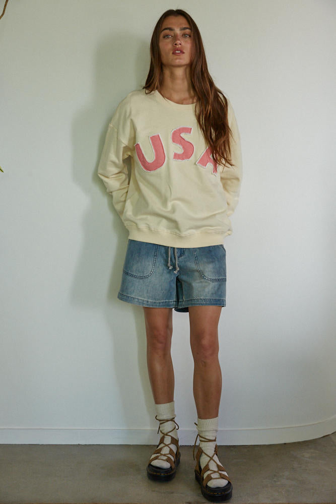 USA Patchwork Pullover