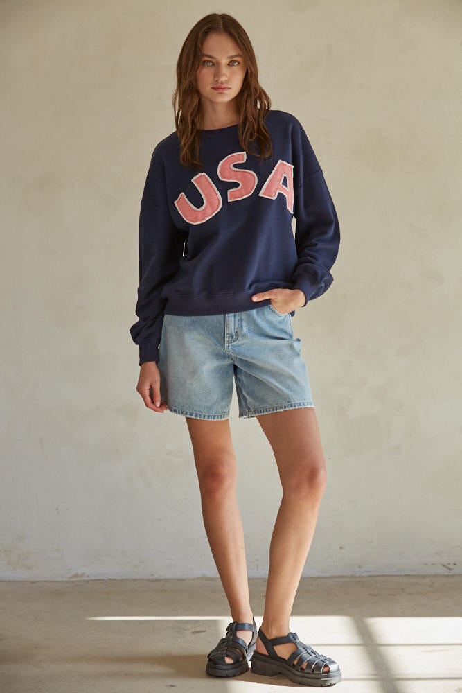 USA Patchwork Pullover