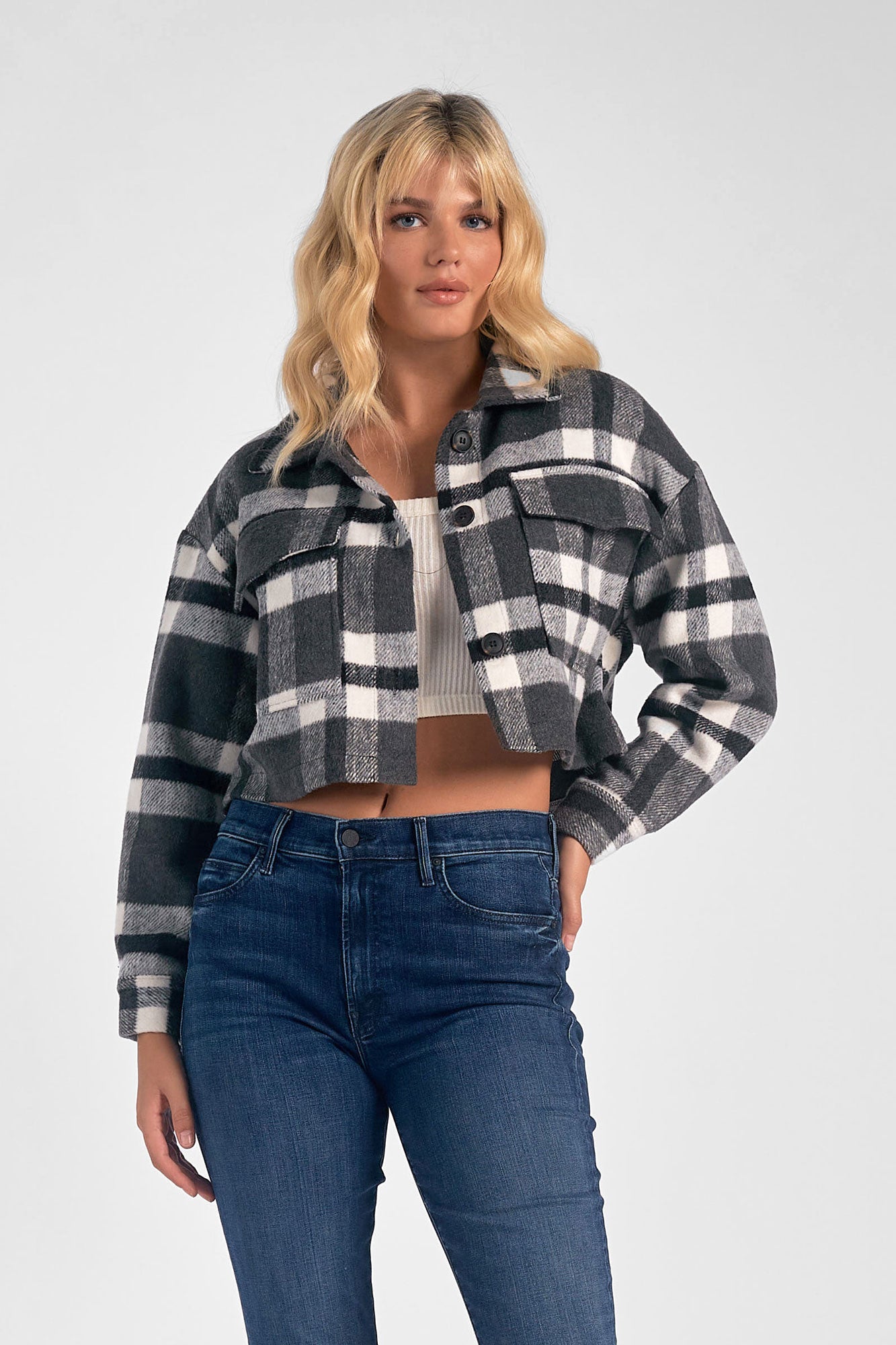 Crop Button Down Jacket