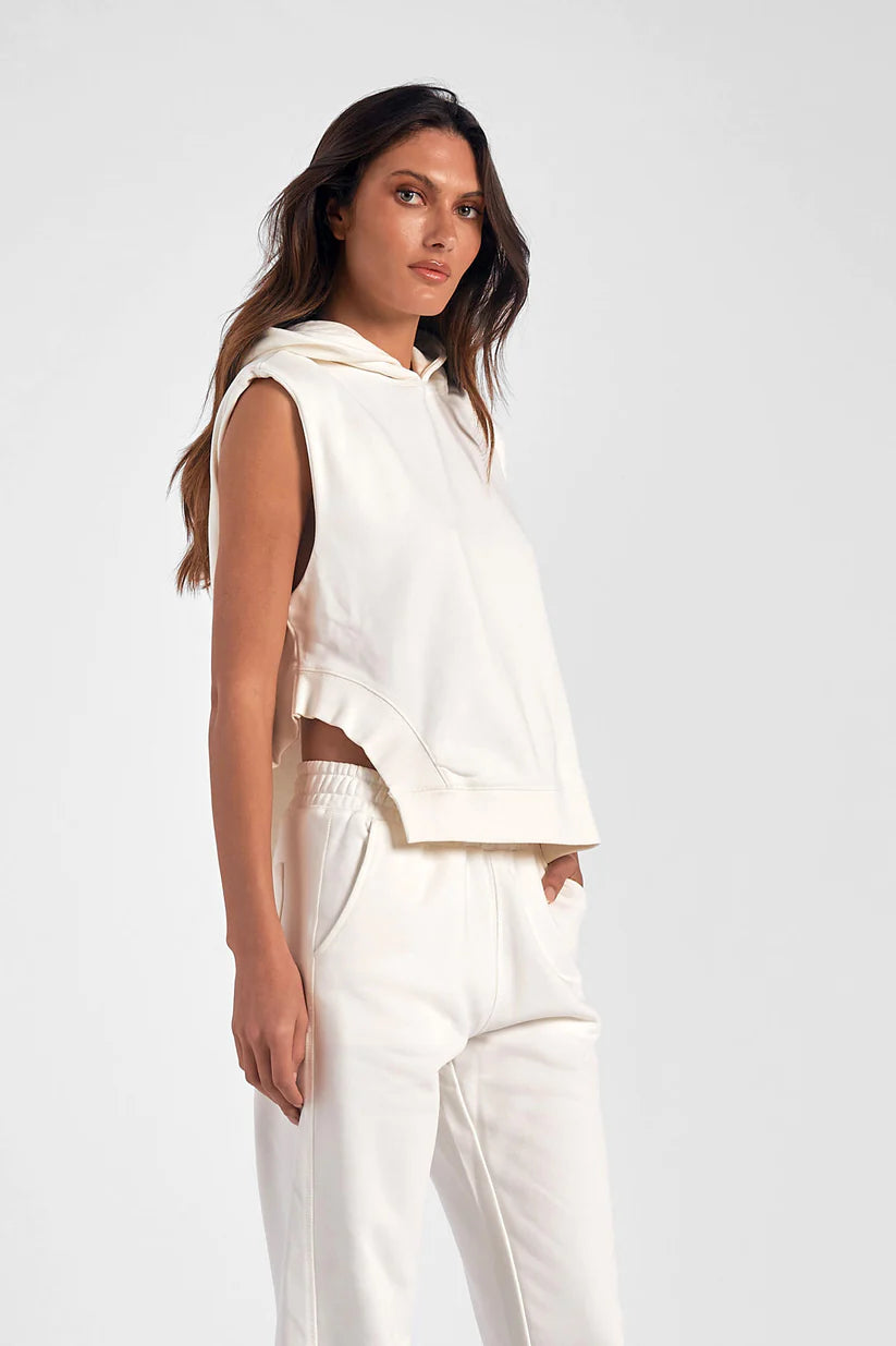Elan Sleeveless Cropped Hoodie
