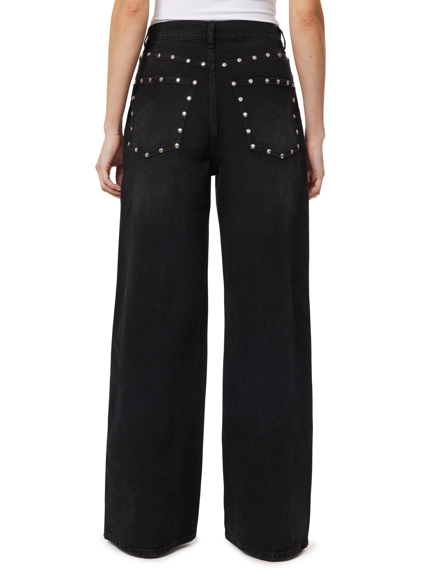 Habitual Gemma Wide Leg Jeans with Stud Detail Jet Black