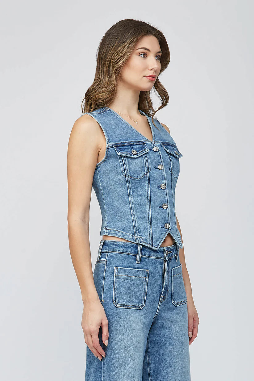 Hidden Rebel Fitted Denim Vest