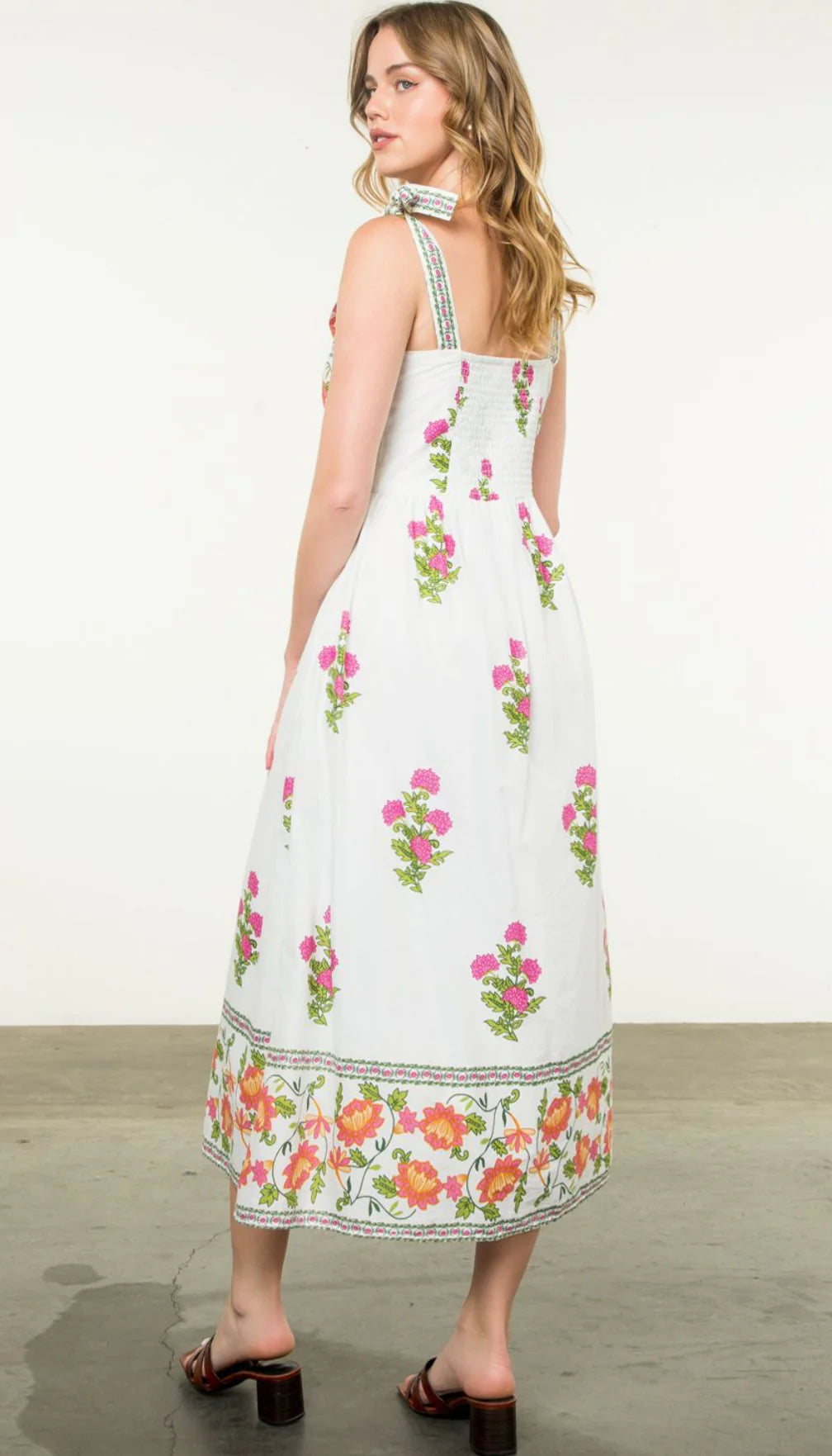 THML Tie Strap Floral Dress