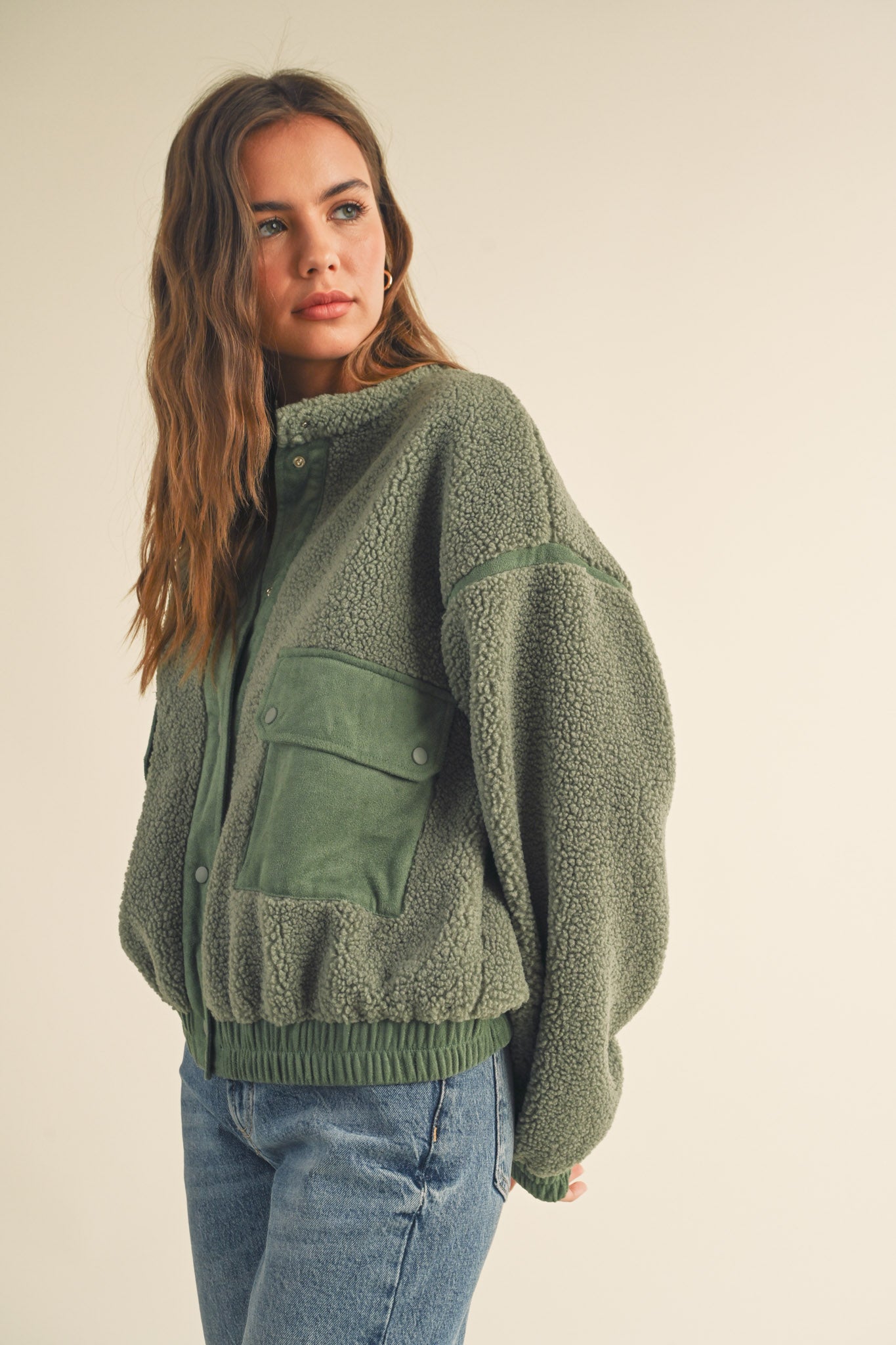 &merci Faux Fur Suede Jacket