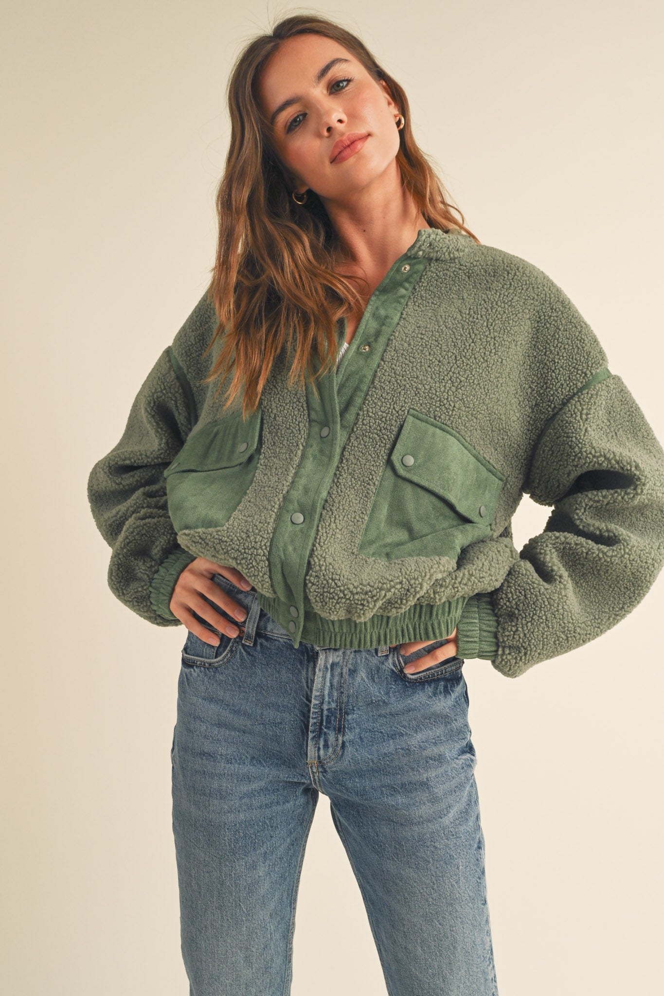 &merci Faux Fur Suede Jacket