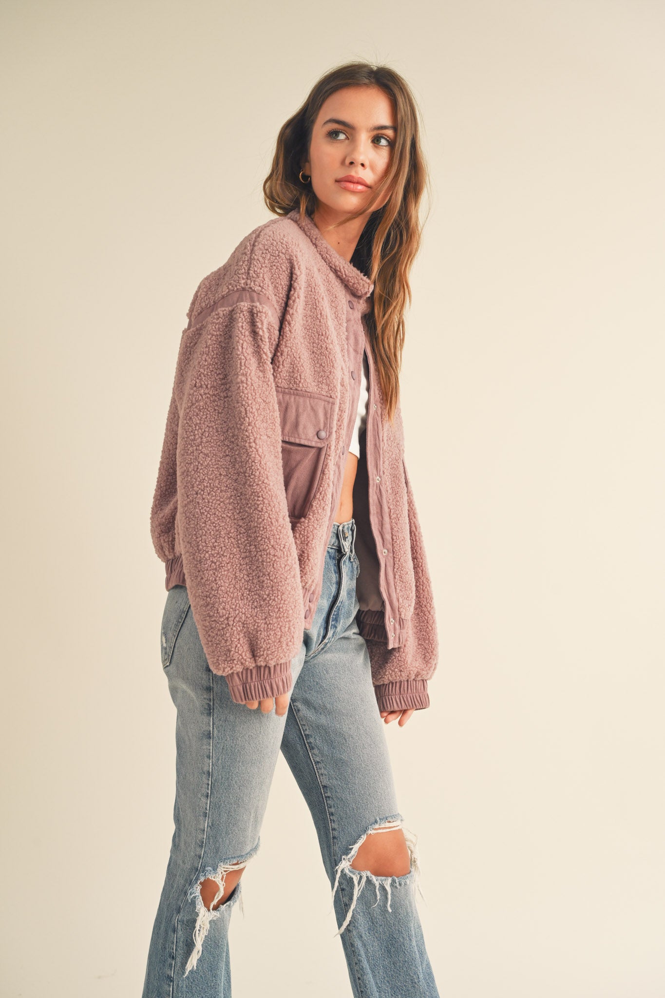 &merci Faux Fur Suede Jacket
