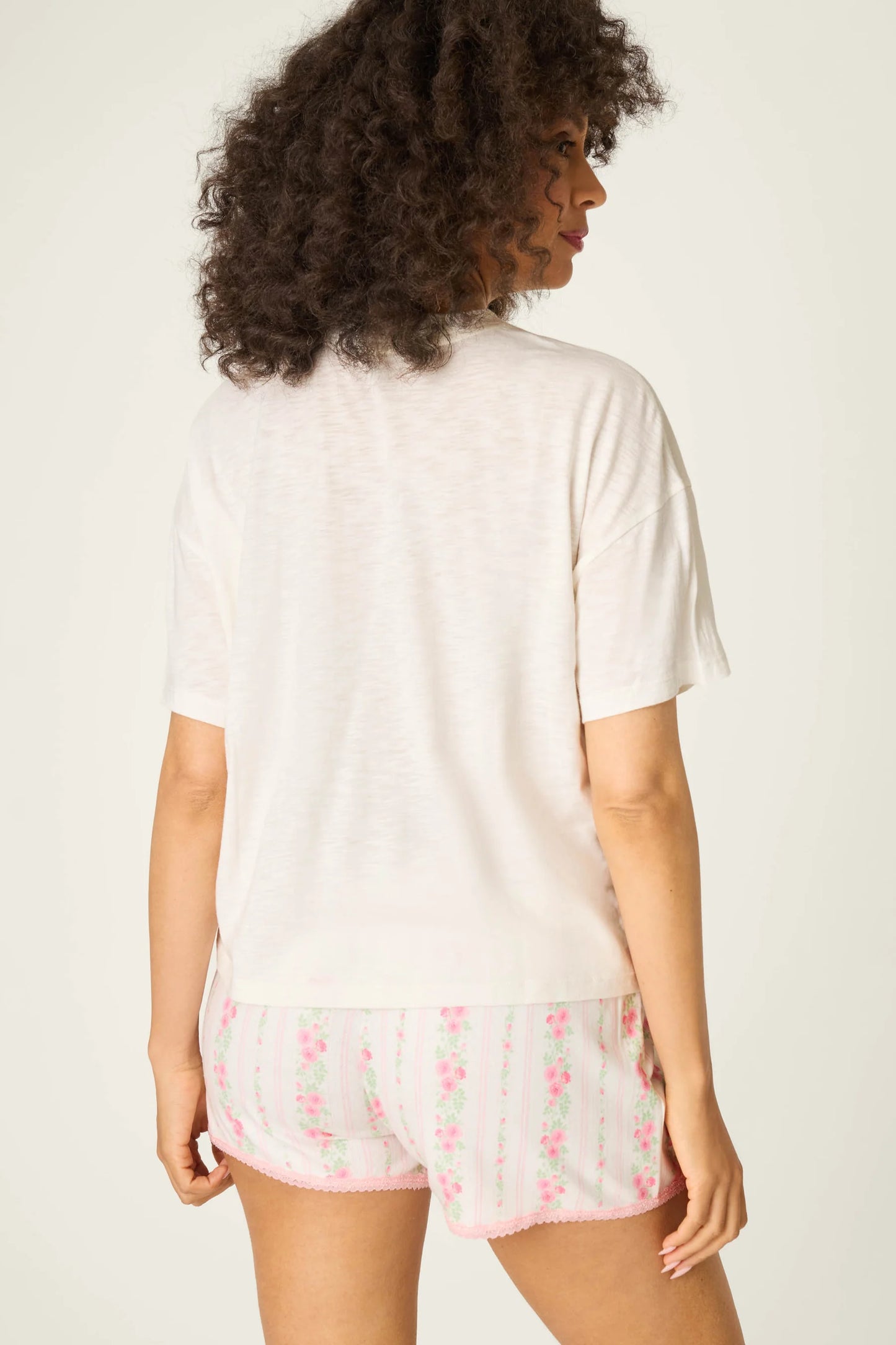 PJ Salvage Roses Are Pink Petal Dream Pointelle Shorts