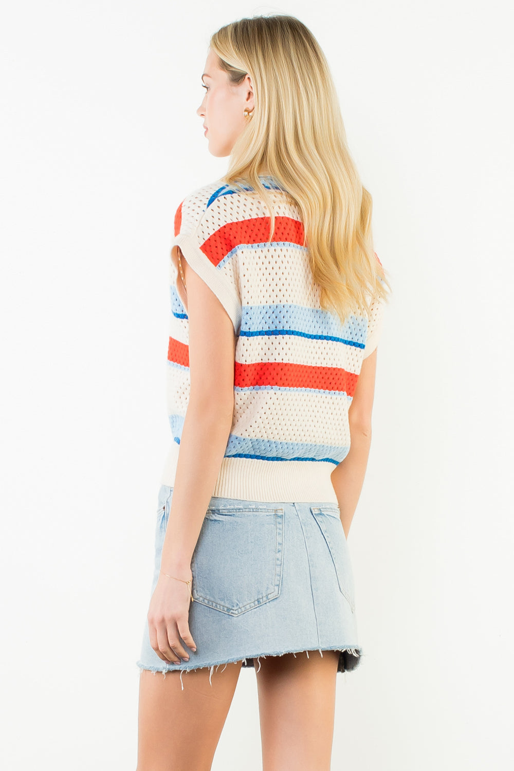 THML Collared V-Neck Knit Top