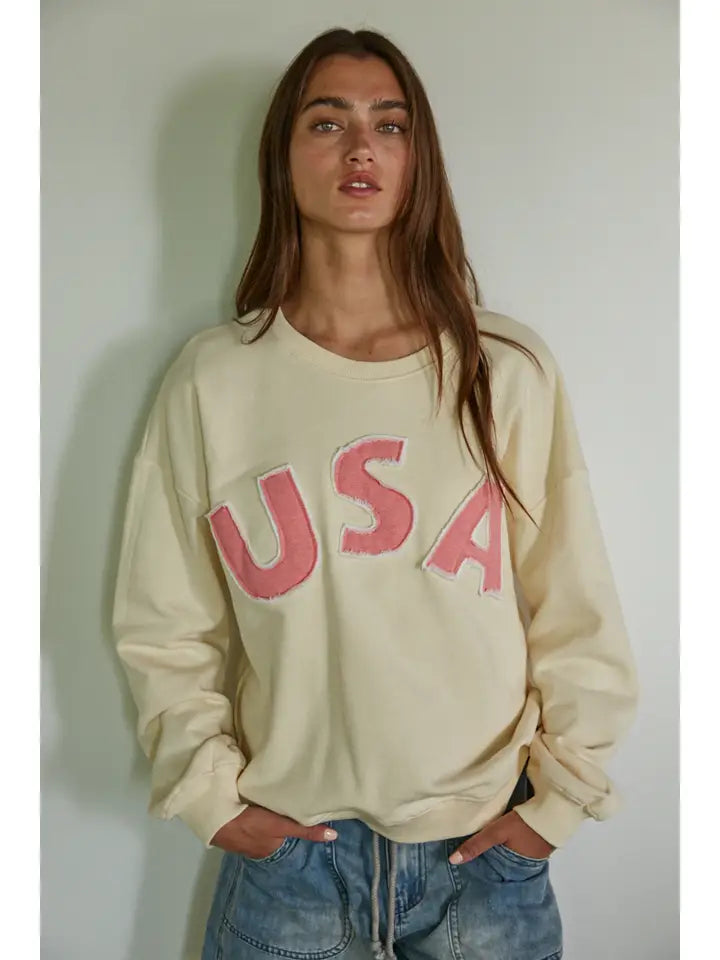 USA Patchwork Pullover