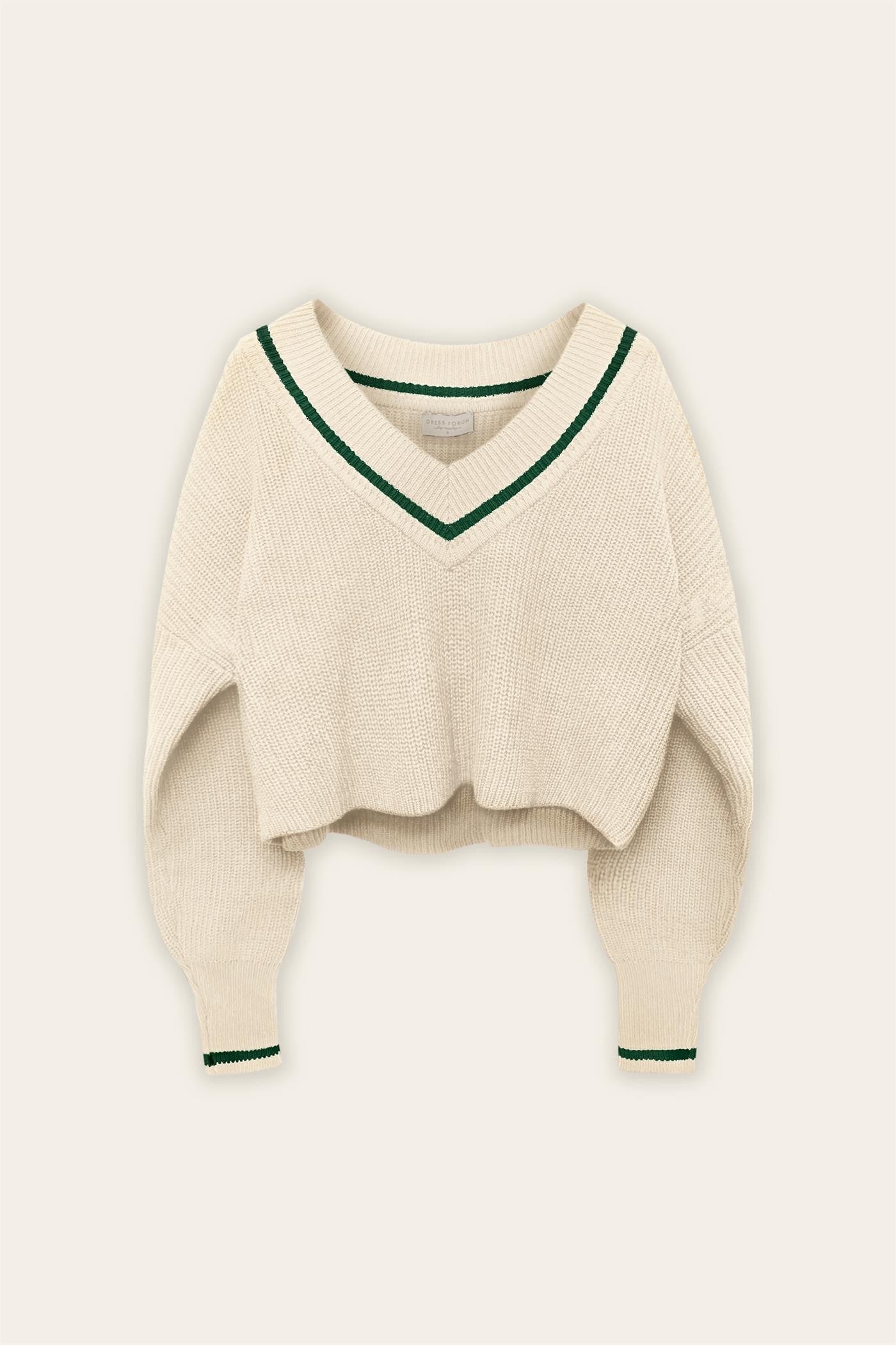 Stripe Detail Cropped Sweater