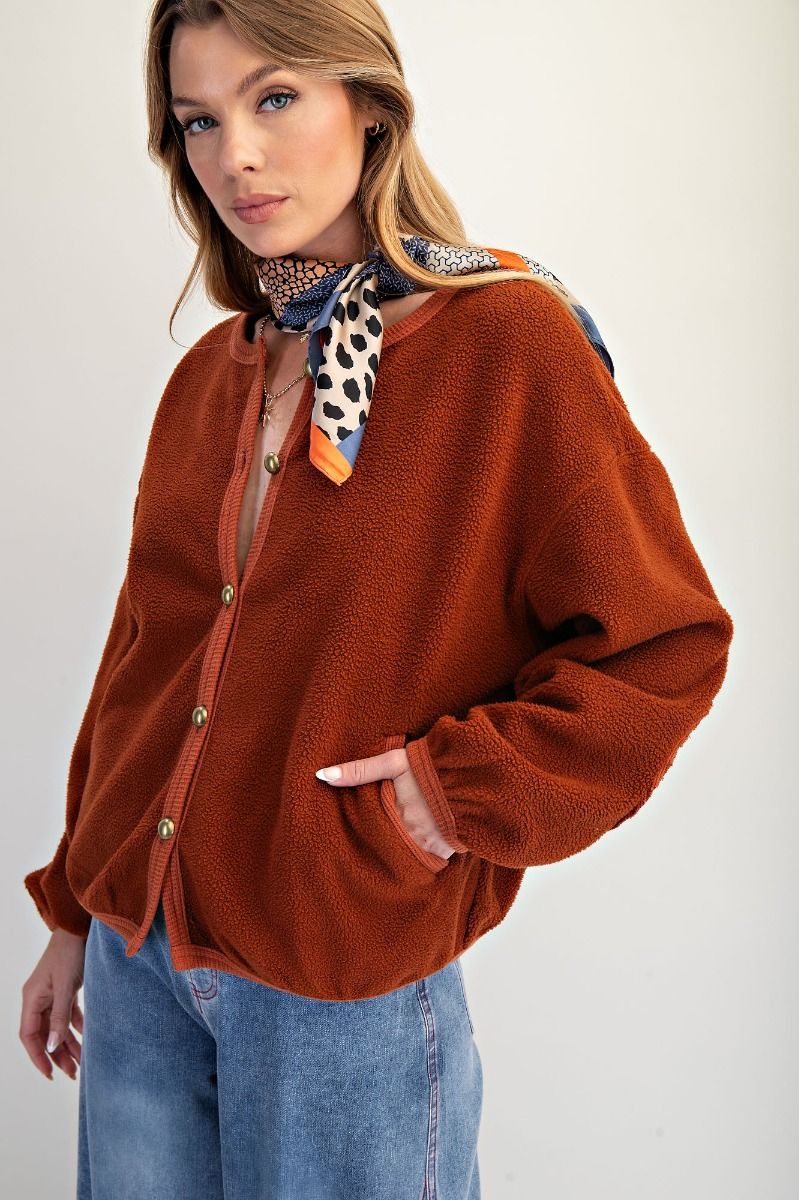 Easel Button Down Soft Washed Fleece Jacket