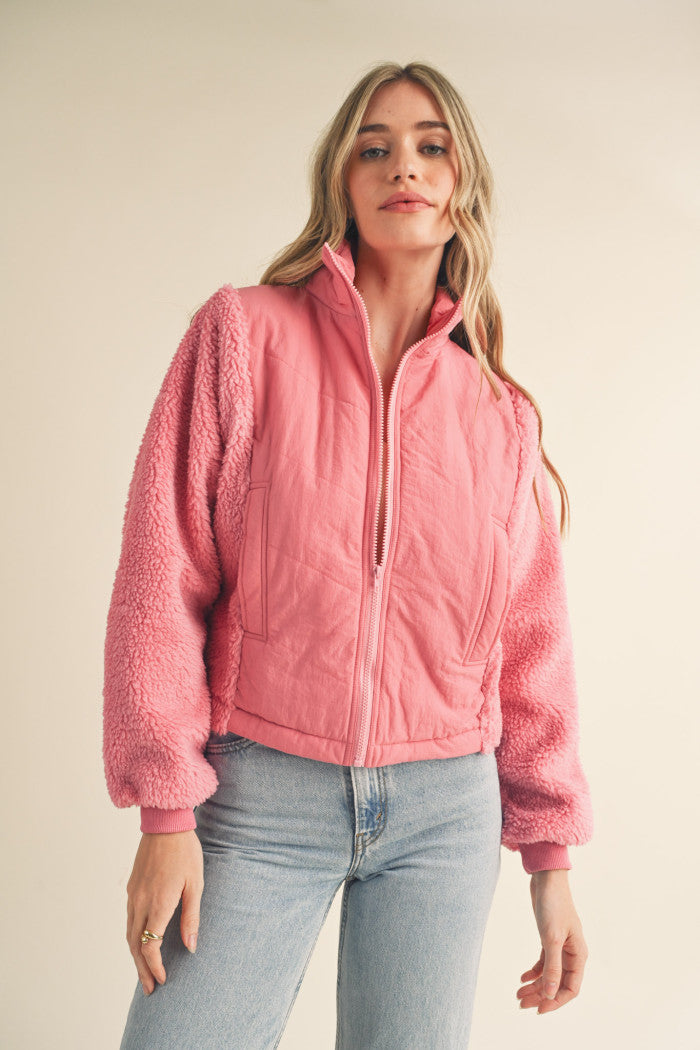 Mixed Media Puff Jacket