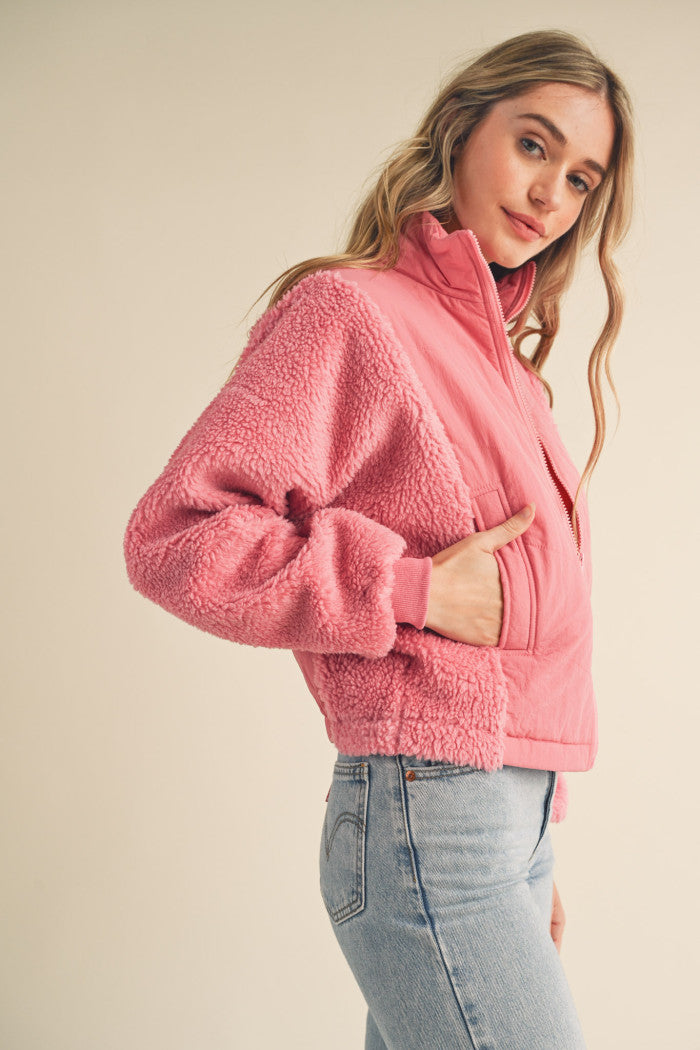 Mixed Media Puff Jacket