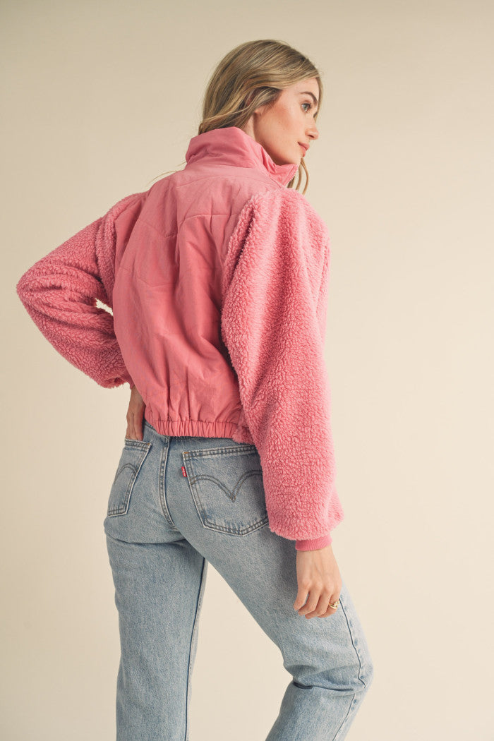 Mixed Media Puff Jacket