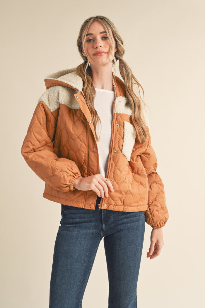 Sherpa Quilted Puff Jacket