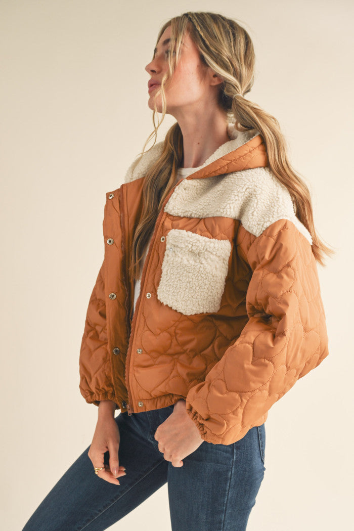 Sherpa Quilted Puff Jacket