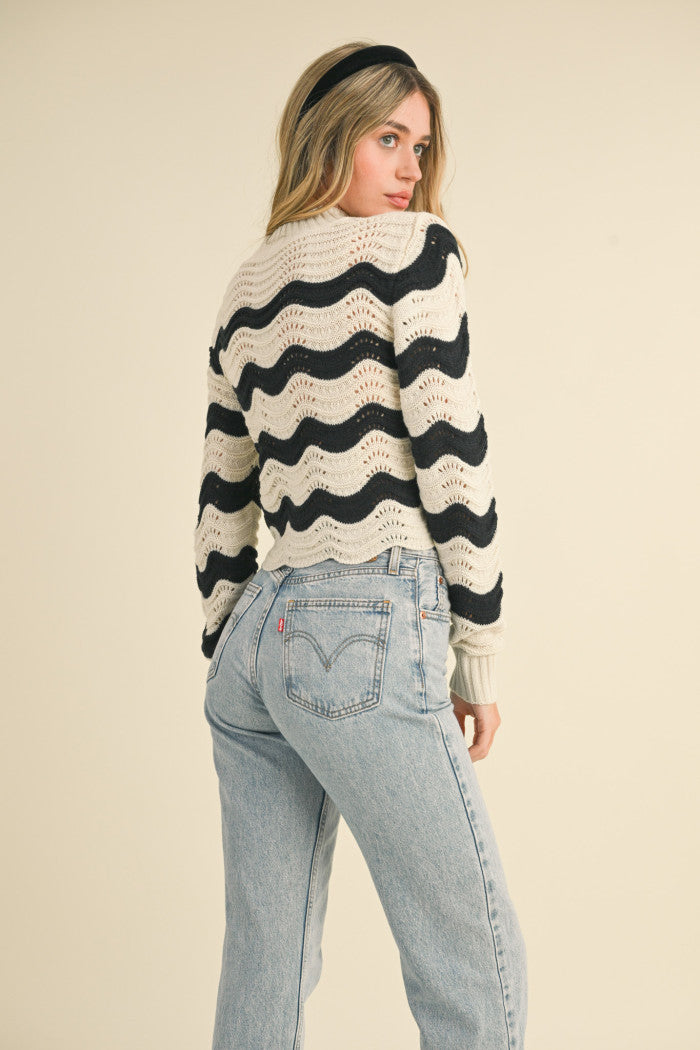 &Merci Wave Pattern Sweater