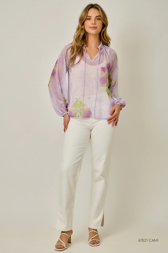 Mystree Ruffle Collar Peasant Blouse