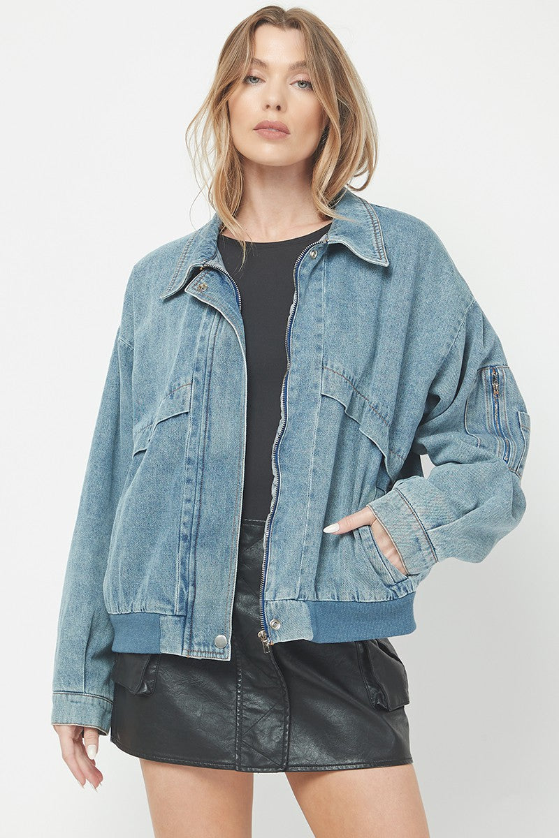Needii Denim Bomber Jacket