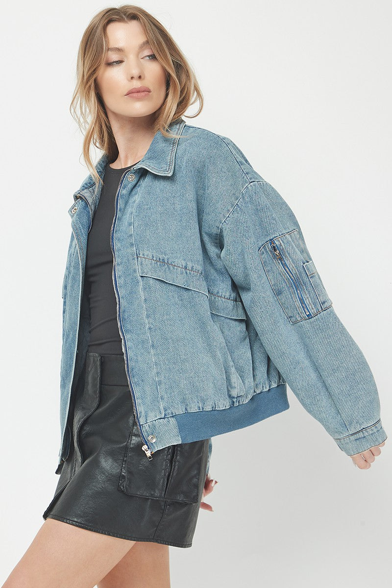 Needii Denim Bomber Jacket
