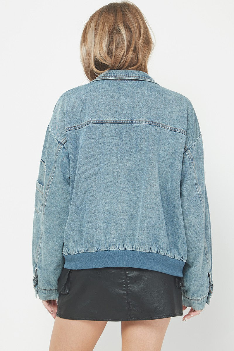 Needii Denim Bomber Jacket