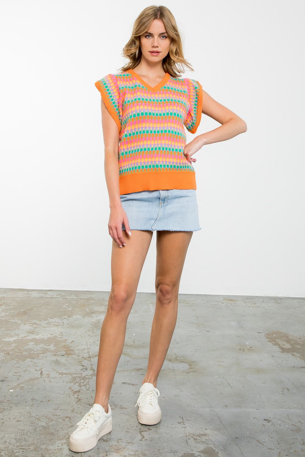 THML Multi color knit top