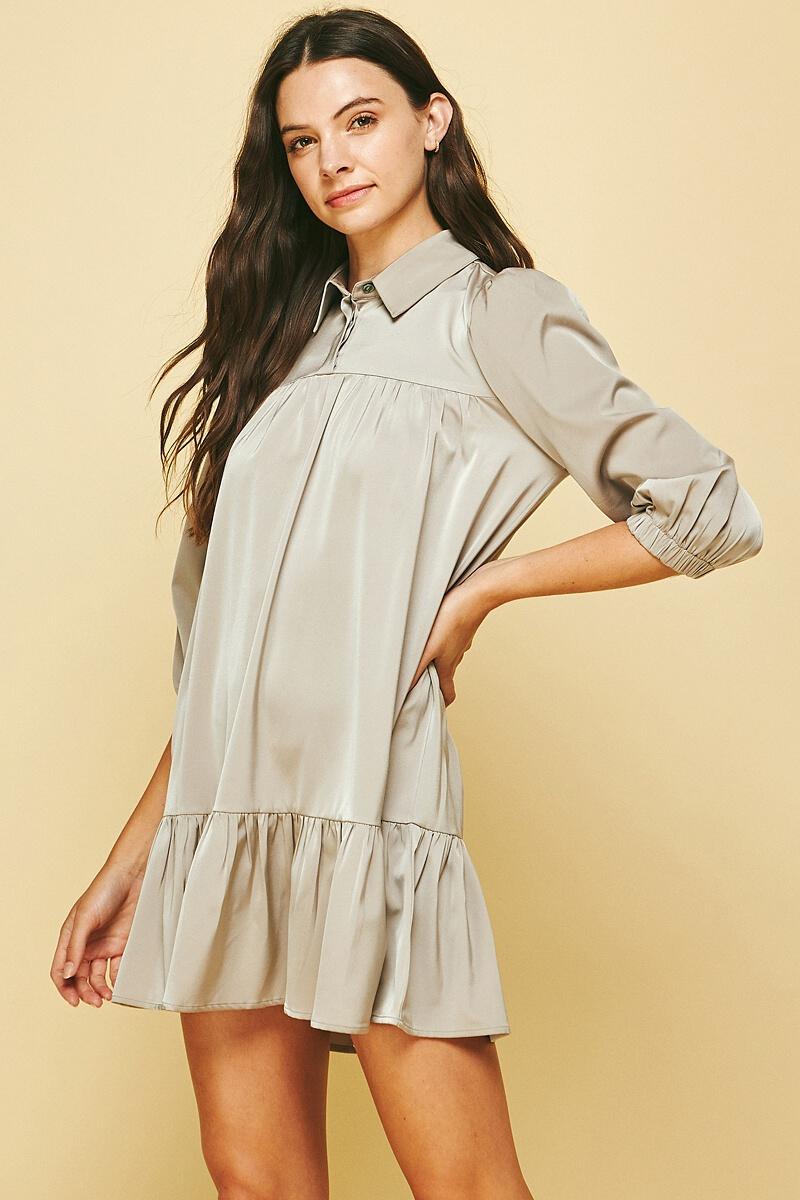 Satin Collared Dress