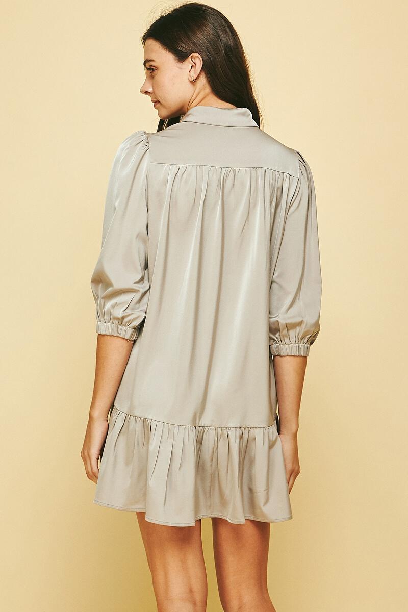 Satin Collared Dress