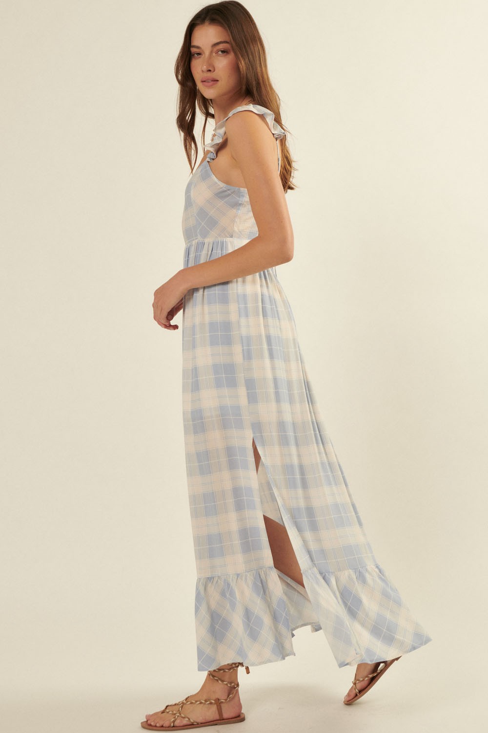 Powder Blue Plaid Sundress