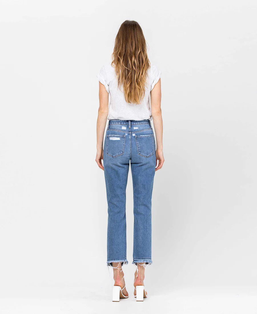 Flying Monkey Released Hem Crop Jean