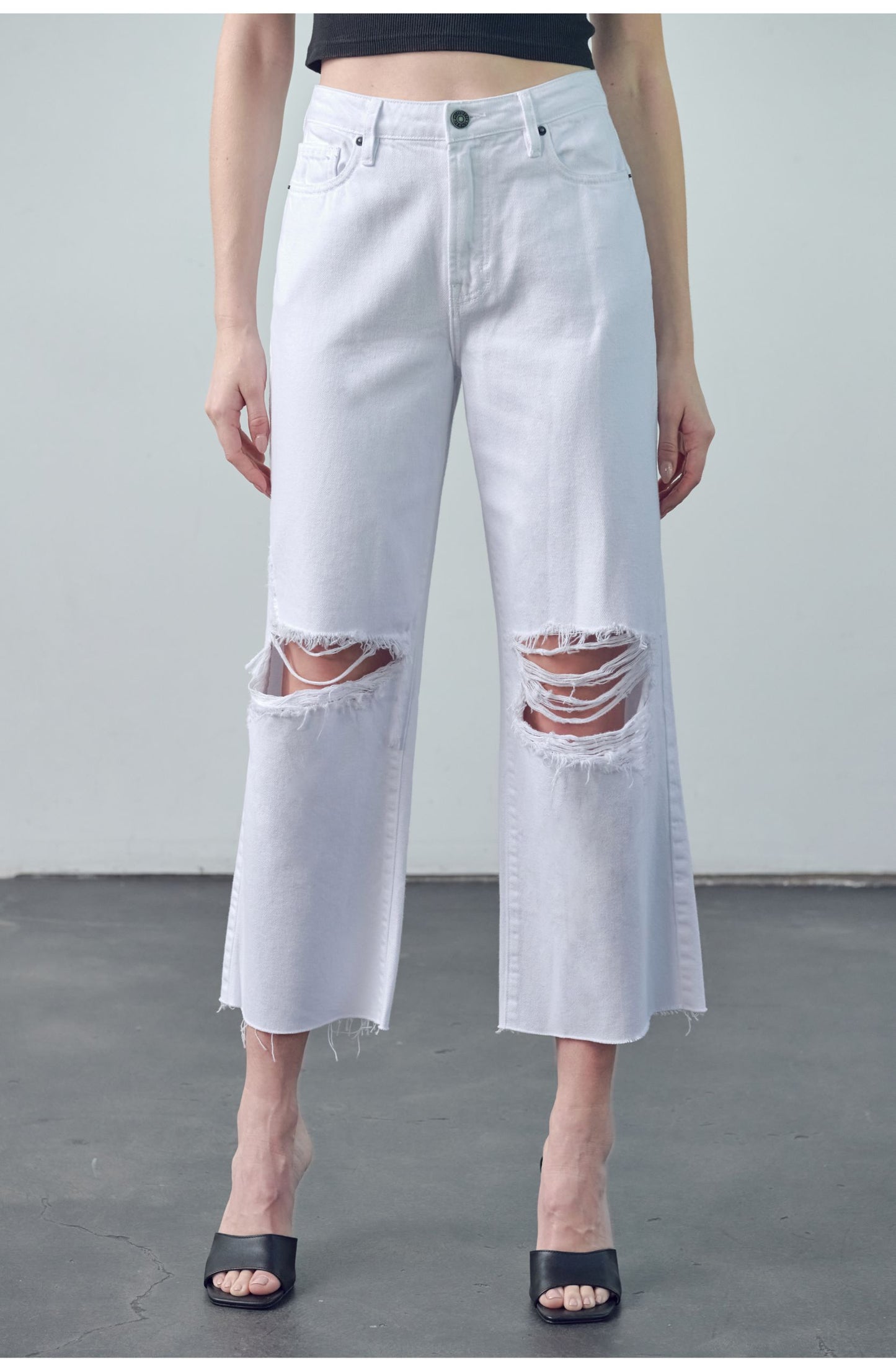 Hidden Nori High Rise Crop Wide Leg Jean