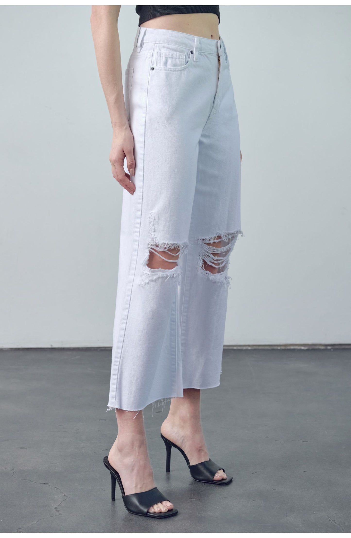 Hidden Nori High Rise Crop Wide Leg Jean