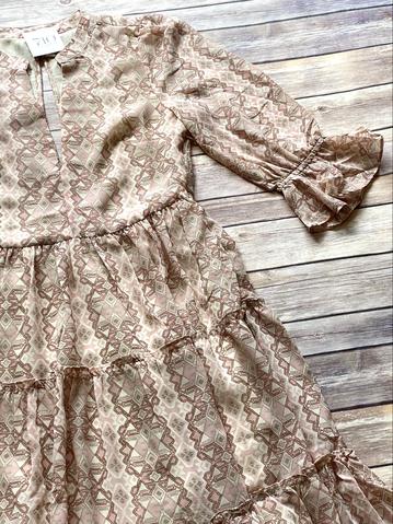 Elan Aztec Tiered Maxi Dress