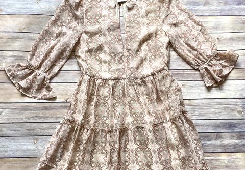 Elan Aztec Tiered Maxi Dress