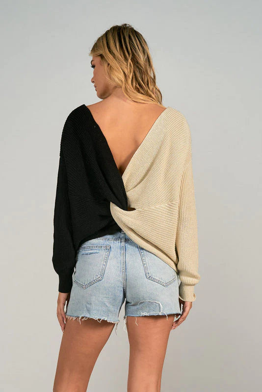 Elan Twist Back Sweater