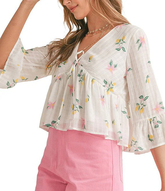 Sadie & Sage Spring Cleaning Peplum Top