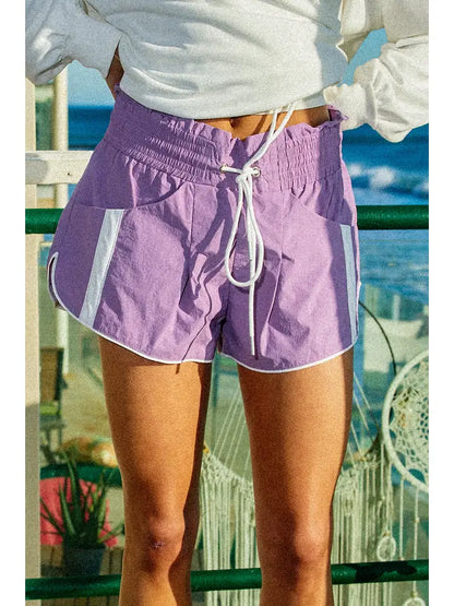 Bucketlist Windbreaker Shorts with Contrast Stripe
