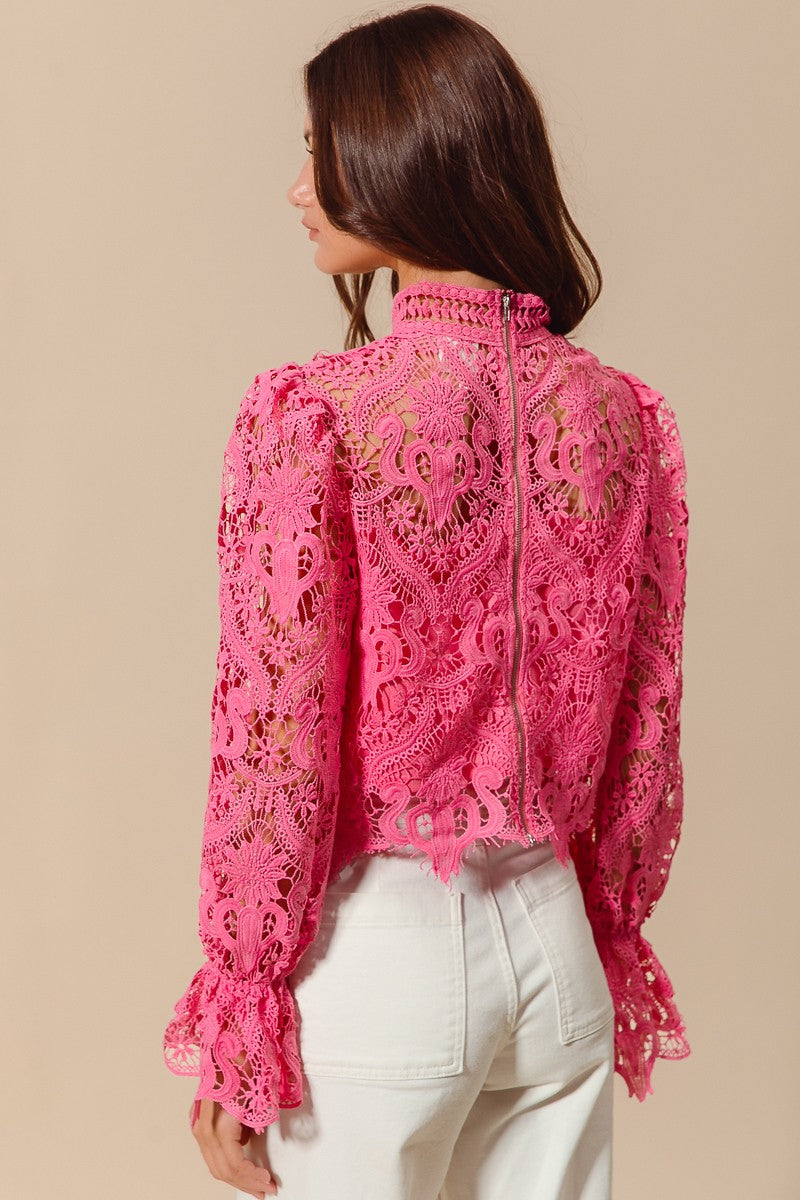 So Me Floral Lace Romantic Blouse