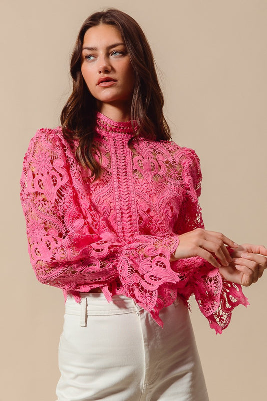So Me Floral Lace Romantic Blouse