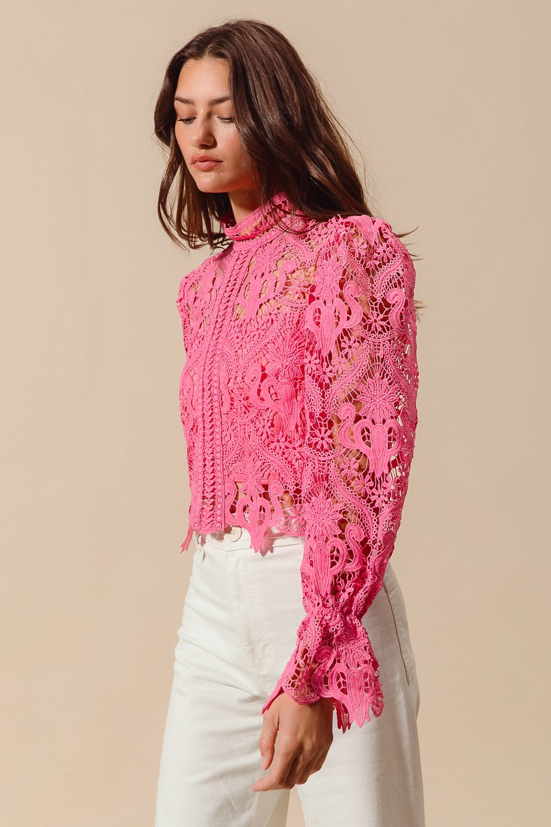So Me Floral Lace Romantic Blouse