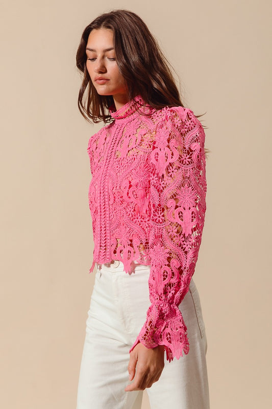 So Me Floral Lace Romantic Blouse